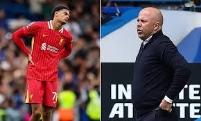 Harvey Elliott and Jarell Quansah struggle